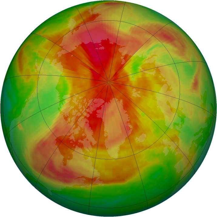 Arctic ozone map for 10 April 1989